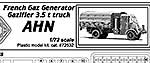 French Gaz Generator Gazifier 3.5t truck AHN
